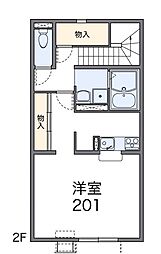 レオネクストPineWave2 1Kの間取図画像