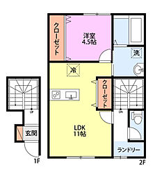Common東新町 1LDKの間取図画像