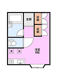 アザレア ワンルームの間取図画像