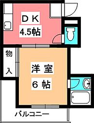 ハイツサンシャイン 1Kの間取図画像