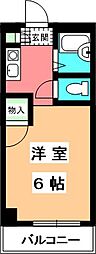 葡萄館 1Kの間取図画像