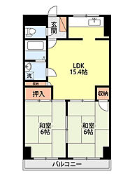 アークヒルズ上近江 2LDKの間取図画像