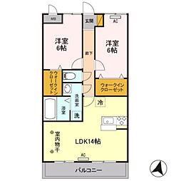 ウィステリア 2LDKの間取図画像