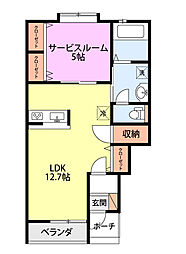 ラ・ルーナC 1LDKの間取図画像