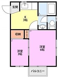 ピジョンA 2Kの間取図画像