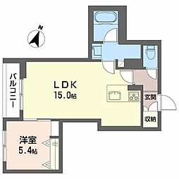 新潟市中央区上所中1丁目マンション 1LDKの間取図画像