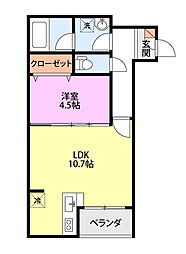Common北葉町 1LDKの間取図画像
