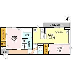 CLASSEUM幸西I 2LDKの間取図画像