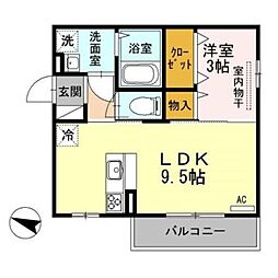 フルレット 1LDKの間取図画像