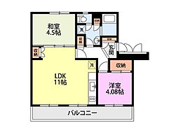 高志レジデンス2 2LDKの間取図画像
