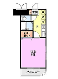 マロングリーン 1Kの間取図画像
