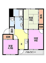 新和ハイツ 3DKの間取図画像
