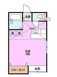 メゾンKIDO ワンルームの間取図画像