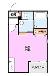 ハトル笹口 ワンルームの間取図画像