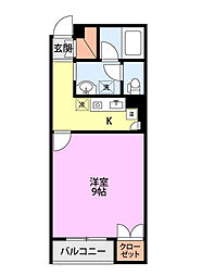 サンセーヌ 1Kの間取図画像