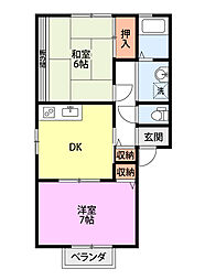 すずらん 2DKの間取図画像