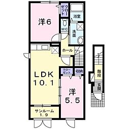 T&A花見 2LDKの間取図画像