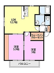 アールベルグ3 2LDKの間取図画像