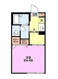 パークアベニュー青山 1Kの間取図画像