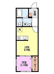 カーサ・サリータ 1LDKの間取図画像