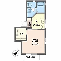 レストフル 1Kの間取図画像
