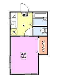 ハイツ幸 1Kの間取図画像