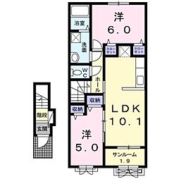 グランメゾンフラン 2LDKの間取図画像