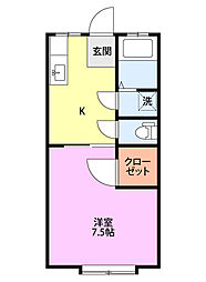 ハイツ江北 1Kの間取図画像