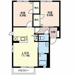 エトピリカC 2LDKの間取図画像