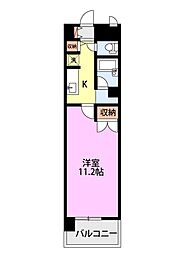 ヴィラ東中通 1Kの間取図画像
