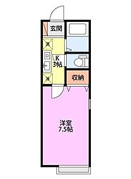 SAJA新大駅前 1Kの間取図画像