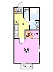 シャルマンX 1Kの間取図画像