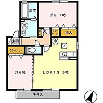 ドエル古賀 B103 ｜ 佐賀県鳥栖市古賀町（賃貸アパート2LDK・1階・62.10㎡） その2