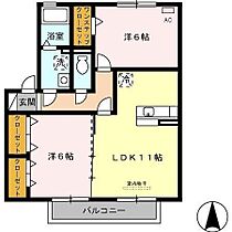 グリースハイム II208 ｜ 佐賀県鳥栖市神辺町（賃貸アパート2LDK・2階・55.20㎡） その2