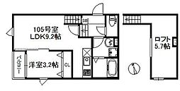 ポラリス鳥栖駅南 1階1LDKの間取り