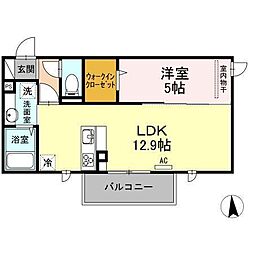 ルミナスわかば 1LDKの間取図画像