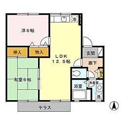 セジュール松泉A 2LDKの間取図画像