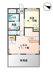 スタービレ小倉 1LDKの間取図画像