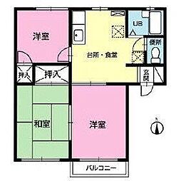 コーポ万里1 3DKの間取図画像