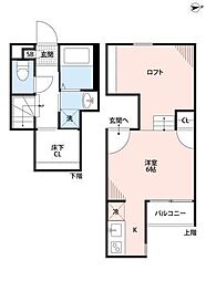 CB鳥栖ヴェールニル 1Kの間取図画像