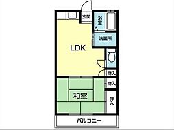 イーストパークハイツ 1DKの間取図画像