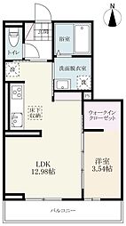 グレイスペアランス 1LDKの間取図画像