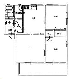 オークスHIRO 2LDKの間取図画像