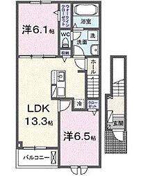 フレアルーチェ 吉野ヶ里VI 2LDKの間取図画像