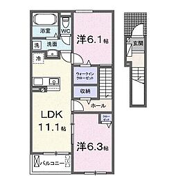 ハピネスV 2LDKの間取図画像