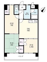 メゾン原2 3DKの間取図画像