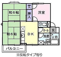 リベルテ白石E 3DKの間取図画像