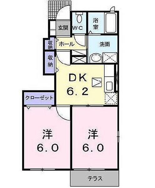 フィールドインビレッジ C101｜佐賀県神埼市千代田町下西(賃貸アパート2DK・1階・43.86㎡)の写真 その2