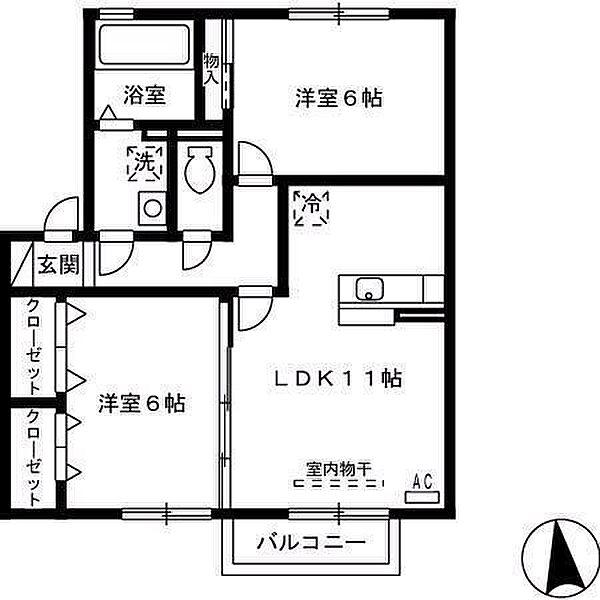 マリンコーポ立野 A203｜佐賀県神埼郡吉野ヶ里町立野(賃貸アパート2LDK・2階・55.20㎡)の写真 その2