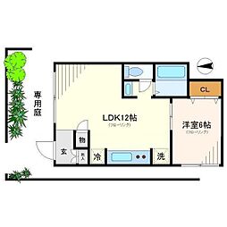 茅野ビル 1LDKの間取図画像